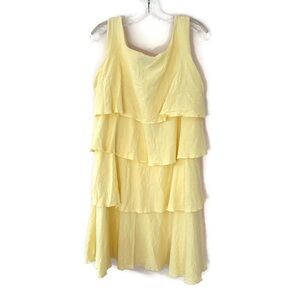 Dunes Women's sleeveless Gauze 
Dress Sz M Yellow Ruffled Sundress Shift Beach